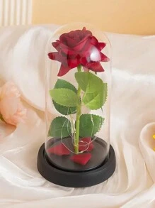 1 Peça Flor de Rosa Vermelha de Veludo Falso, Presente para Dia dos Namorados, Natal, Casamento, Decoração do Lar, Natal
