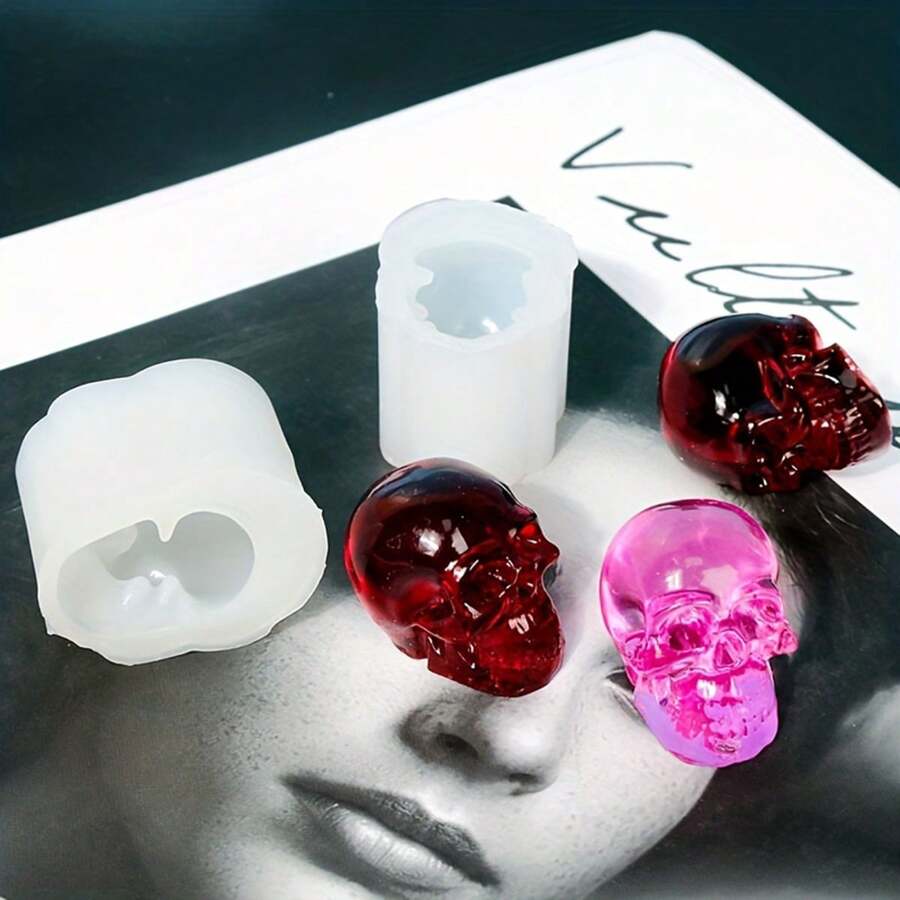 1pc Mini Skeleton Resin Mold Silicone Mold For Making Bracelet Necklace Earrings Jewelry Pendant DIY - White - View 1