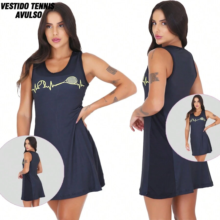 Click Mais Bonita Beach Tennis Dress Includes Shorts With Pockets - 黑色 - 查看 1