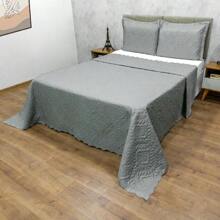 Camili Quilted Double-Sided Bedspread Bedspread Kit With Pillowcase With American Flap - 灰色 - 查看 4