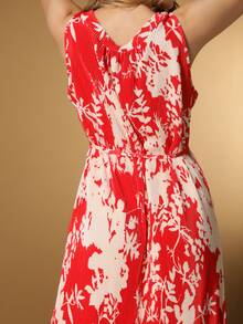 Women's Printed Dress - Đỏ - Xem 4