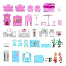 Dollhouse With LED Lights For Girls Dollhouse - Pink - View 2