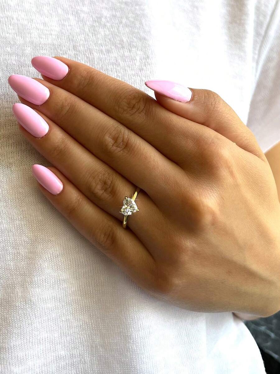 1pc 2ct Moissanite Ring, Size S Round Wedding Ring, Promise Ring, Eternity Ring, Anniversary Ring, Luxury Jewelry Gift For Women