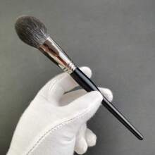 Facial Powder Brush Single Wood Handle Goat Hair Powder Blush Brush For Women Facial Makeup Cosmetic Tool - Black - View 7