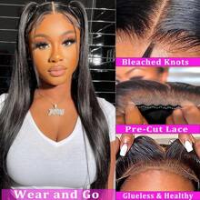 bling hair 180% Density Straight Human Hair 6x4 7x5 9x6 5x5 Wear And Go Glueless Wigs Human Hair Pre Plucked Pre Cut For Beginners 6x4 Lace Closure Wigs Straight 13x4 13x6 Lace Front Wigs Human Hair No Glue Pre Cut 3 Seconds To Wear Glueless Wigs Brazilian Straight Human Hair Wigs Natural Black Everyday Party Use Needed Long Black Wig Versatile Hairpiece Sleek Hairstyle Realistic Hairpiece Beauty Accessory Beginner Friendly For Sports, Vacation, Halloween, Christmas, Festivals, Proms, Outdoor, Cosplay, Campus, School, Beach, Wedding, Camping, Holiday, Summer Outfits, Charming, Elegant, Casual, Y2K Fashion, SS25 Styles, For Daily Use - Natural Black - Xem 5