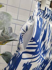 Men's Beach Shorts With Pockets And Elastic Waistband - 寶藍色 - 查看 3