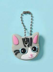 1pc Cute Cartoon Silicone Animal Shape Keychain Key Holder, Protective Cover Key Ring For Student Backpack, Car Key Chain Halloween Gift Souvenir