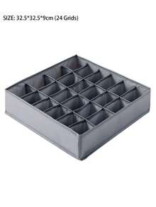 1pc 24/6 ngăn gấp gọn đựng tất, hộp đựng đồ lót, vừa với tủ quần áo, tủ quần áo, phòng ngủ, đồ trang trí chia ngăn tiết kiệm không gian trang trí lễ hội trang trí phòng trang trí nhà trang trí trang trí phòng ngủ - Màu Xám nhạt - Xem 5