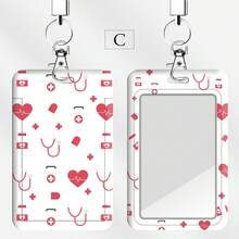 1pc Stethoscope Pill Series Doctor & Nurse ID Badge Card Holder With Lanyard - Multicolor - View 7
