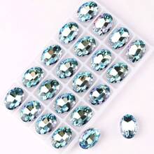 椭圆形、银色、金色金属爪基、彩虹色、果冻糖 AB、蛋白石色花式椭圆闪亮手工缝纫水晶玻璃手工缝制水钻装饰珠平背有孔宝石 DIY 配件缝制石头水钻用于装饰衣服、连衣裙、包、鞋子、胸针、耳环、手工艺品 DIY。 - 七彩 多色 - 查看 21