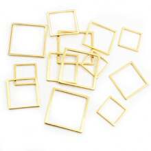 20 件方形吊坠不锈钢吊坠开口边框空心压制树脂框架模具边框 DIY 珠宝制作 - small charms - 查看 4