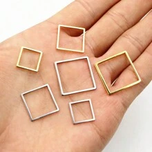 20 件方形吊坠不锈钢吊坠开口边框空心压制树脂框架模具边框 DIY 珠宝制作 - small charms - 查看 3