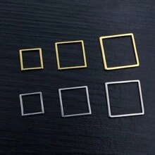 20 件方形吊坠不锈钢吊坠开口边框空心压制树脂框架模具边框 DIY 珠宝制作 - small charms - 查看 2
