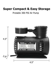 COMPRESOR DE AIRE PARA AUTO Inflador de neumáticos eléctrico Compresor de aire portátil auto de aire - Multicolor - Ver 9