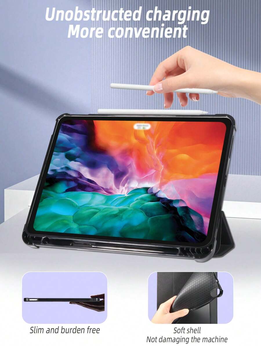 AppleSchutzhülle mit Bleistiftschlitz in Vollfarbe, kompatibel mit iPad Mini4/Mini5/Mini6/Air