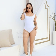Women Bodysuits - 黑色 白色 棕色 - 查看 7