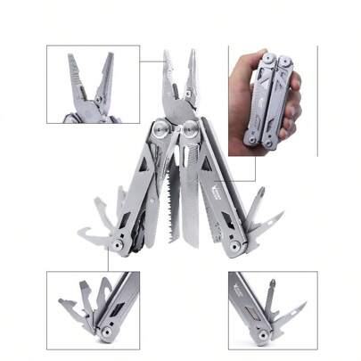  RUSH DEER Multiherramienta 18-en-1 Herramientas de supervivencia esenciales y Multiherramientas Pinza- Regalo para hombres- Juego de herramientas versátil para acampar- Juego de herramientas versátil definitivo para bricolaje, exterior