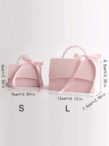 20pcs/10pcs-Faux Pearl Decor Gift Box, Simple Wrapping Bag For Party,Pearl Handle Decor Paper Gift Box,Exquisite Pink Gift Packaging Box For Valentine's Day Wedding Gift Box,Festival Gift Box,Letterpress Printing Flower Candy Box Mini Packaging Bags Paper Box For Gift Set Box Small Gift Bags Wedding Favors Party Decor,Valentine's Day Decorations, Valentine's Day Gift Box - Pink - View 8