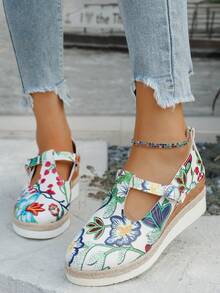 Giày Sandal Đế Xuồng Đế Xuồng Nữ Mùa Xuân Thu 2024 Thời Trang Mới Mũi Nhọn Quai Mắt Cá Chân Giày Cao Gót Thoải Mái Đa Năng - Nhiều màu - Xem 4