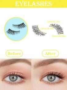 5 Paar Mini Süße Super Kurze Halb-Wimpern Falsche Wimpern, transparenter Stiel, Katzenaugen-Stil, weiche 3D Kunstmink Wimpern, für natürliches Make-up - 5 Paar/Box. Geeignet für kleine Augen, wiederverwendbar für täglichen Gebrauch und Dates - Natürliche Wimpern - Übersicht 5