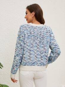 Cárdigan de mangas largas de punto con confeti para mujer - Multicolor - Ver 2