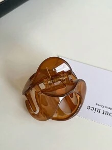 4pcs/1pc Women Asymmetrical Glossy Jelly Color Black, Beige, Brown, Amber 5.5cm/2.17" Light Plastic Hair Clips, Elegant, Minimalist Solid Color Hair Accessories, Suitable For Daily, Casual, Party, Commute, Holiday, Hairstyling, Makeup, Outfit Matching Hair Claws Claw Clips Hair Jaw Clip Hair Clamps Hair Clutch Hair Catcher Clip, School Stuff, College Fall Winter For Vacation Outfits Woman