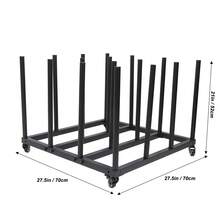 Movable Vinyl Storage Cart Steel Tube Multipurpose Stable Vinyl Roll Holder Storage Rack - Black - View 4