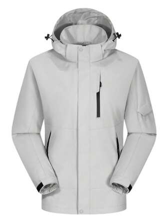 Women's Long Sleeve Hooded Casual Outdoor Jacket And Windbreaker