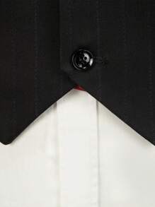 Furuyal Men's Suits Striped 3 Pieces Suit Set For Men Elegant Solid Casual Fashion Double Breasted Slim Fit Prom Blazer Vest Pants Set Business Party Wedding Holiday Black Size XS-3XL