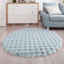 1pc Plush Soft Comfortable Circular Solid Color Rug, Cozy Fluffy Carpet Suitable For Bedroom, Living Room, Sofa, Vanity Area And More Gifts Birthday Graduation