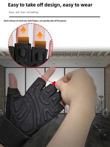 Fitness Weightlifting Gloves Breathable Workout Half Finger Gloves Anti-Slip Dumbbell Gloves Lengthen Wristband Wrist Support - A - View 3