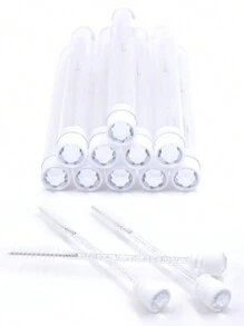 10 件装钻石睫毛刷管睫毛延长睫毛膏刷盒装眉梳刷涂抹器可更换防尘闪亮钻石化妆刷 - 彩色 - 查看 10