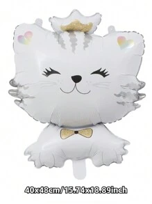 Globos de lámina con forma de gato de dibujos animados, decoraciones de fiesta con tema de mascota linda