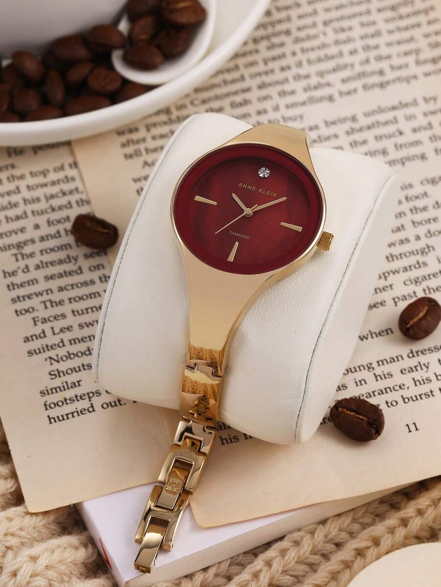 Anne Klein 女士 AK/2974BYGB 钻石点缀金色手镯表 - 紅色 - 查看 1