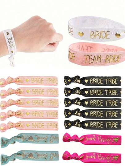 11 sztuk Bride Tribe Bachelor Party Wristband Set, Bride Druhny Bransoletka Set, Bridal Decoration Accessories, Bridal Shower Bride Druhny Dekoracja, Photo Props, Party Wedding Bridal Shower Supplies