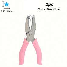 1pc Metal Handheld Paper Punch Punchers With Soft Grip,Star Hole Punch,Hand Grip Type Labor-Saving Puncher, Heart Hole Punch,Holes For DIY Craft Tag 2025 Graduation Gift, For Wedding - Pink - View 14
