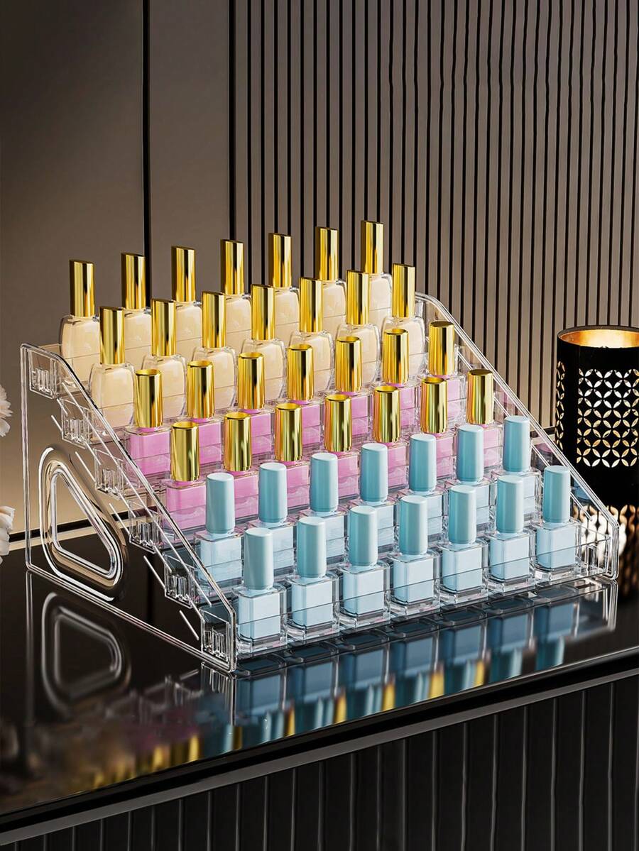 1pc (4 lớp/5 lớp/6 lớp/7 lớp) Hộp đựng đồ trang sức, phụ kiện làm móng Hộp trưng bày được làm bằng vật liệu trong suốt, được sử dụng để lưu trữ đồ trang sức, hoa tai, dây chuyền, vòng tay, nhẫn và nhiều mặt hàng khác. Nó có sức chứa lớn và thuận tiện để lưu trữ và trưng bày nhiều mặt hàng nhỏ khác nhau. Giá trưng bày cầu thang Nước hoa, Sản phẩm chăm sóc da, Mỹ phẩm, Giá đựng mỹ phẩm nhiều lớp Lắp đặt theo phong cách đơn giản và cổ điển