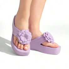 EVVA HIT Women's Platform Flip Flops With Super Light And Soft EVA Heel - 紫丁香色 - 查看 1