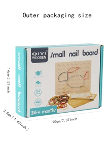 1pc Geometry Pegboard Set, Wooden Montessori Educational Toy For Early Childhood Learning, Elementary Grade Geometric Shapes Exploration, Math And Motor Skill Development