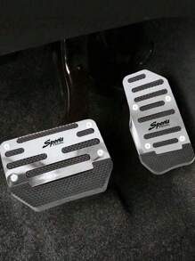 2pcs Universal Automatic Transmission Silver Brake & Accelerator Pedal For Cars