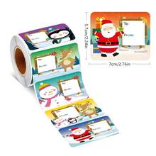 60 cái/Cuộn Nhãn dán Giáng sinh - Cây, Tất, Người tuyết, Tuần lộc, Giáng sinh vui vẻ, Giấy gói quà, Giáng sinh - Nhiều màu - Xem 5