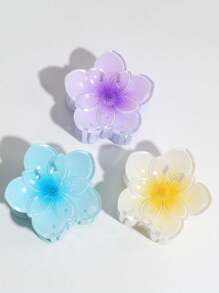 1 pièce Clip à cheveux élégant à la mode avec design floral dégradé, convient pour un port quotidien, cadeau pour femmes Halloween - Multicolore - Voir 17