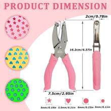 1pc Metal Handheld Paper Punch Punchers With Soft Grip,Star Hole Punch,Hand Grip Type Labor-Saving Puncher, Heart Hole Punch,Holes For DIY Craft Tag 2025 Graduation Gift, For Wedding - Pink - View 11