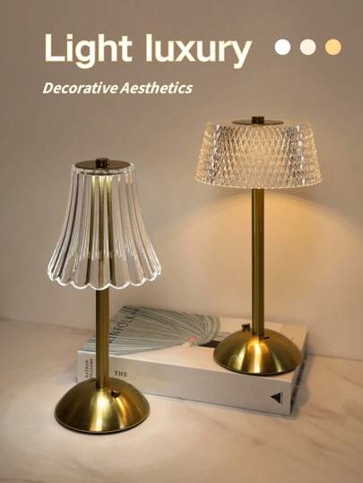 1 件美式奢华可调光水晶台灯，3 色 LED 水钻水晶装饰灯，USB 可充电触摸灯，适用于卧室、客厅、床头柜、办公室、餐厅酒吧和户外