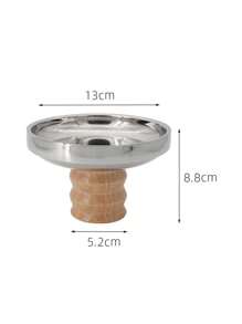 1PC Scandinavian Ins Style Stainless Steel Round Solid Wood Base Tray Living Room Aromatherapy Desktop Organizer Storage Tray Jewelry Tray Christmas Gift - Multicolor - View 9