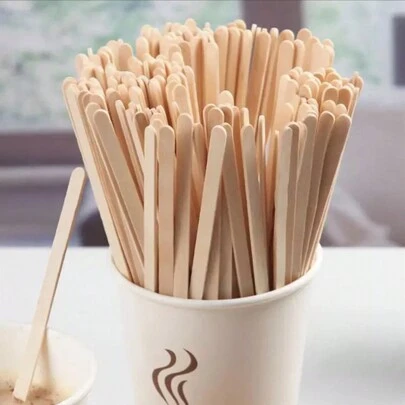 200pcs/100pcs Disposable Wooden Coffee/Milk/Juice/Beverage Stirrers, 11*0.5cm/14*0.5cm/14*0.7cm/17.8*0.6cm Sizes, Multi-Pack Quantity Choices, Kitchen & Home Use Back To School