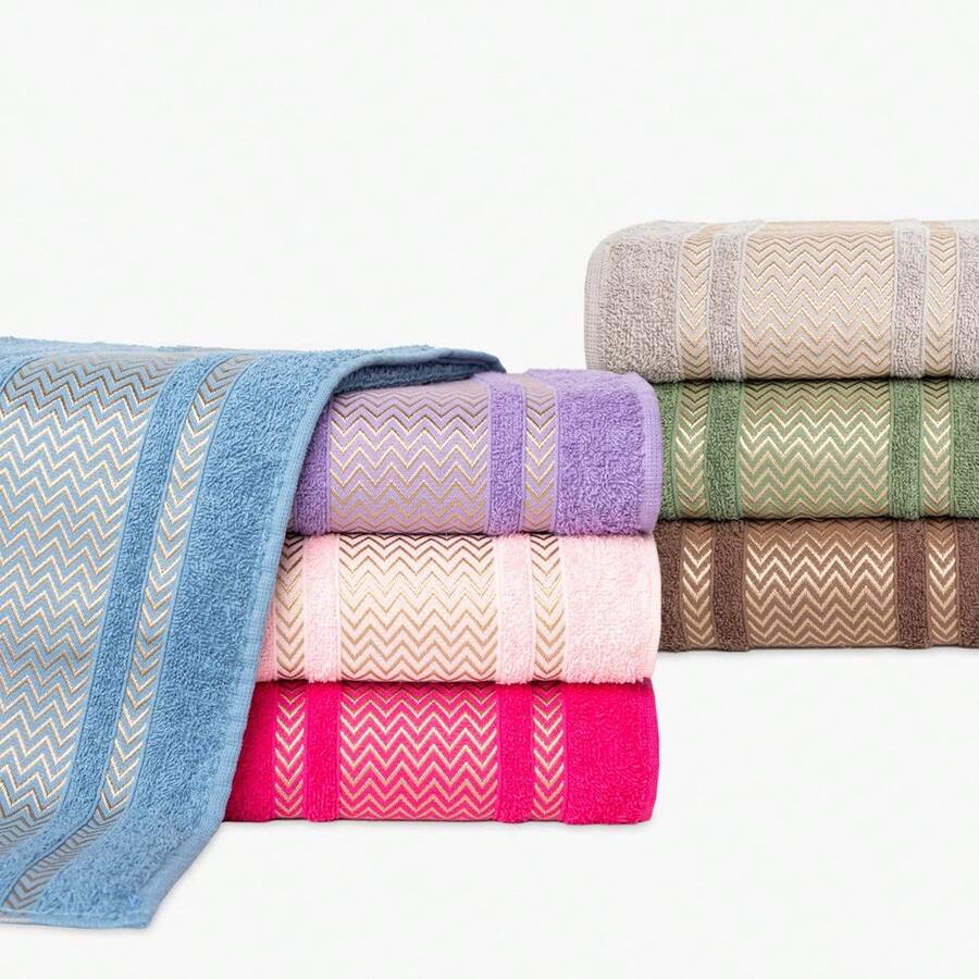 Kit 4 Large Thick Terry Bath Towels Bali 100% Cotton Great Absorption - 70x1.40m - Màu Hồng Tươi - Xem 1