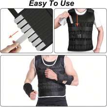 Steel Plates For Weighted Vest Rustproof Strength Training Weight Long Steel Plate Weight-Bearing Invisible Round Head For Running Jogging Fitness Workout - 黑色 - 查看 2