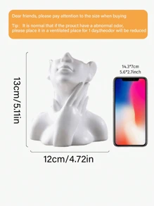 1入組樹脂人面形狀的花瓶，波西米亞極簡現代北歐風格花瓶，適用於家居客廳辦公室書架裝飾 - 白色 - 查看 4