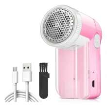 Quita Pelusa Para Ropa Electrico, removedor eléctrico portátil y recargable de pelusas y bolitas, herramienta efectiva y rápida para quitar pelusas y bolitas de ropa, muebles y alfombras - Rosa - Ver 1